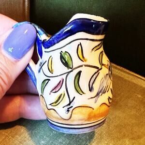 Mini Portugal Pitcher • Hand‑Painted • Signed • 2.25”